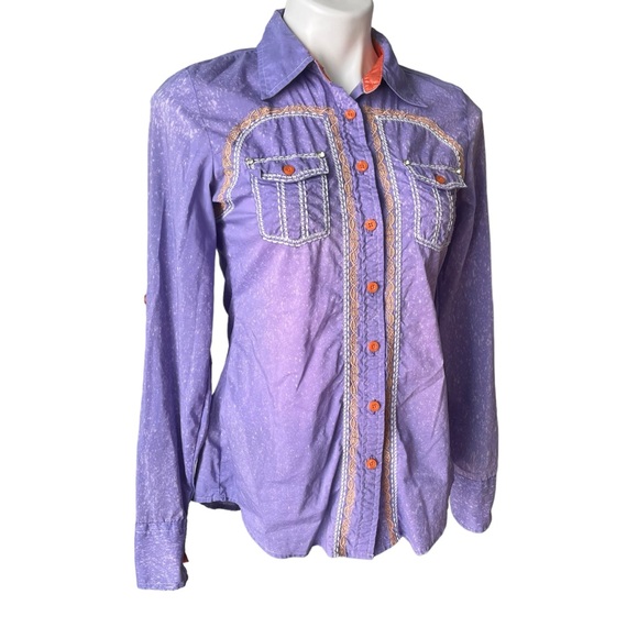 Roar Signature Button Down Long Sleeve Western Shirt, Sz S - Picture 3 of 16